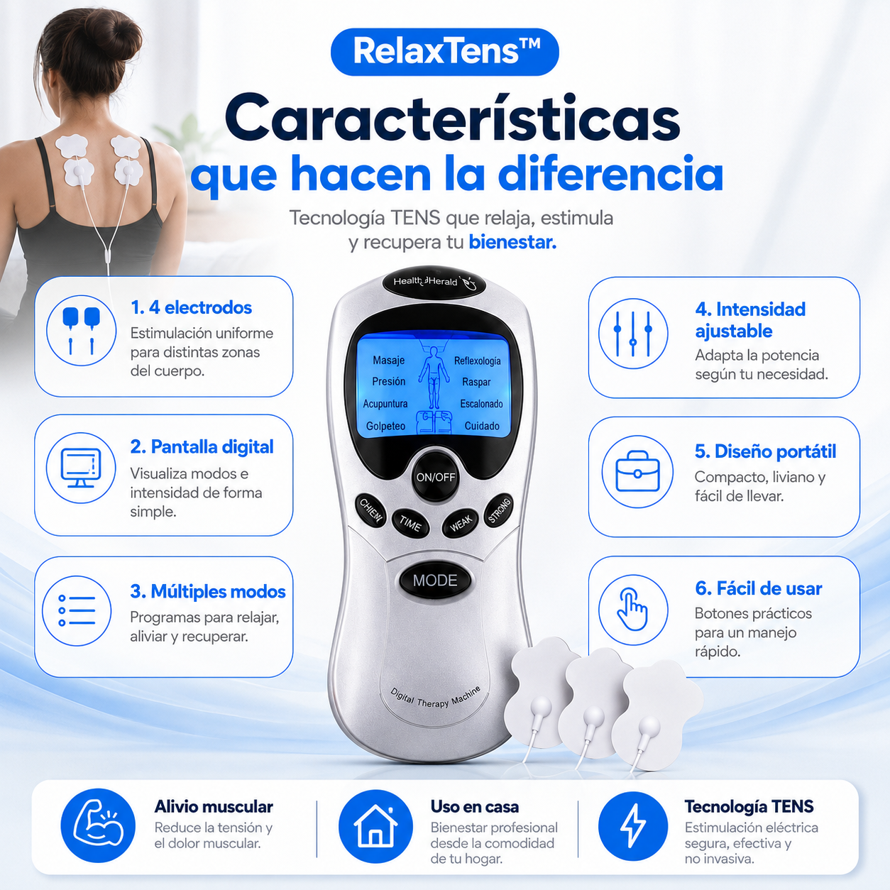 RelaxTens™ Alivio inmediato para el dolor que arrastras todos los días