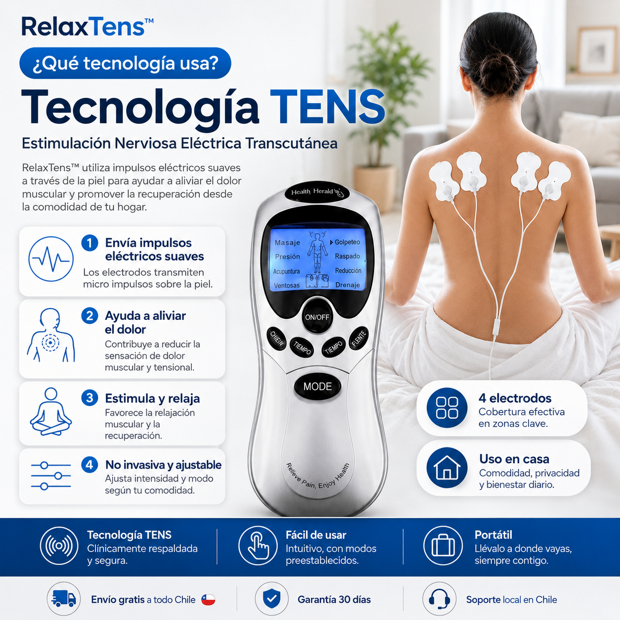 RelaxTens™ Alivio inmediato para el dolor que arrastras todos los días