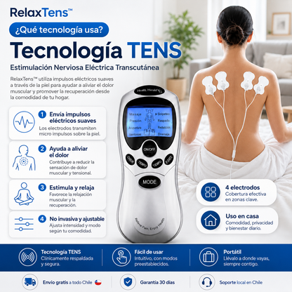 RelaxTens™ Alivio inmediato para el dolor que arrastras todos los días